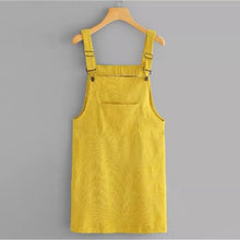 Load image into Gallery viewer, Solid Straight Mini Dresses Women Summer Casual Loose Spaghetti Strap Dress Female Fashion Pockets Metal Buckle Dress Wild New