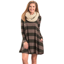 Load image into Gallery viewer, Striped A Line Loose Dress Women Plus Size Dress Female Office Work Wear Elegant Womens Dresses Vestidos Ladies Tops Autumn New