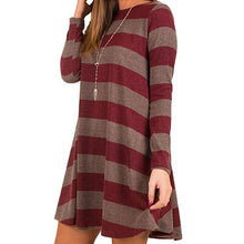 Load image into Gallery viewer, Striped A Line Loose Dress Women Plus Size Dress Female Office Work Wear Elegant Womens Dresses Vestidos Ladies Tops Autumn New