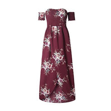 Load image into Gallery viewer, 2018 Printed Dress Women Bohemia Off Shoulder Summer Dresses Chiffon Beach Maxi Dress Women'S Sexy Plus Size Stretch Vestidos