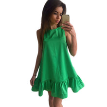Load image into Gallery viewer, Sexy Solid O-Neck Sleeveless Vest Dresses Women Summer Stitching High Waist Fashion Irregular Hem Party Dress Breathable New